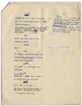 Moe Howard's Signed 15pp. Script From a Scene in a Stooges Movie With Shemp, Hand-Annotated by Moe for Curly Joe Instead -- Likely Edited for a Charity Performance -- 8.5'' x 11'', Very Good